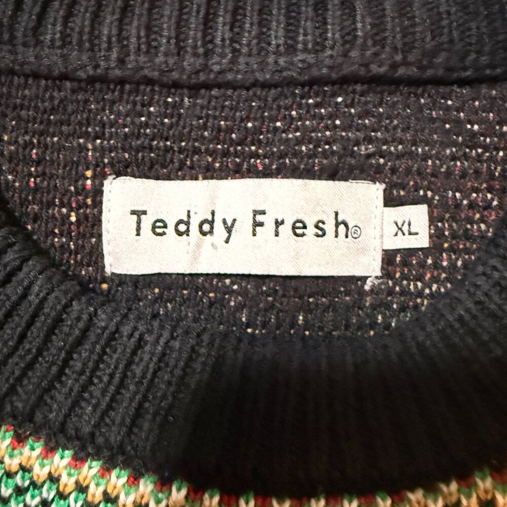 Teddy Fresh 100% Cotton Rainbow Sweater Hard To Find size XL - Picture 6 of 10